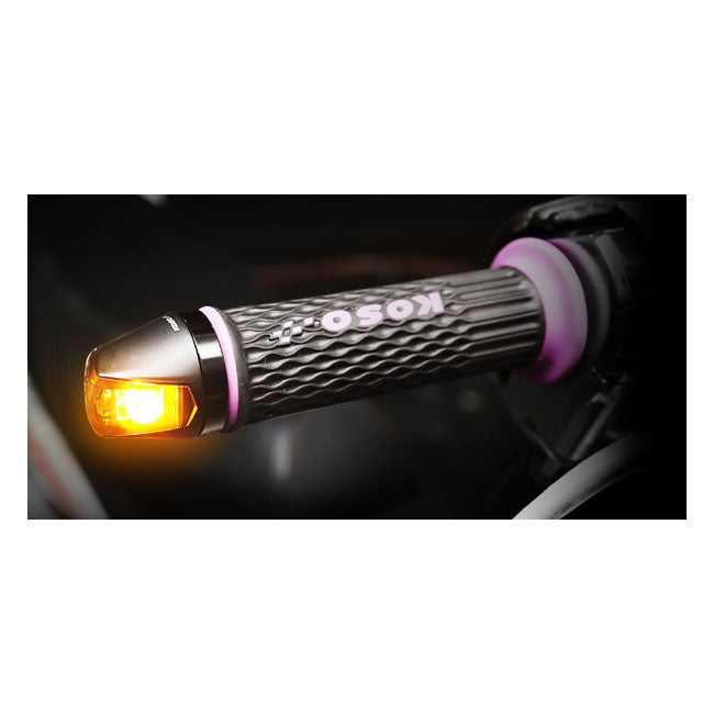 KOSO, Knight LED bar end turnsignal. Black Turn Signals Koso North America
