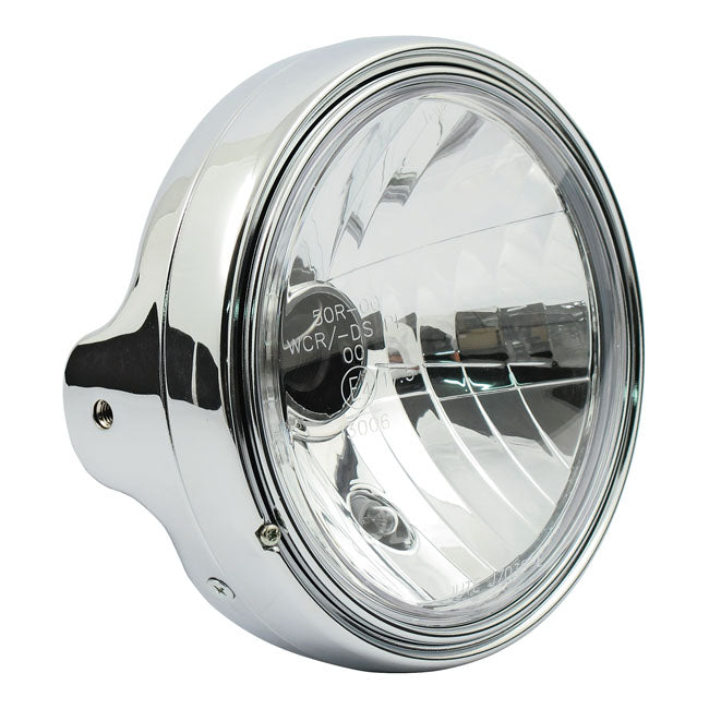 Ltd Style 7" H4 Headlamp. Side Mount. Clear Lens. Chrome Headlamps Mcs