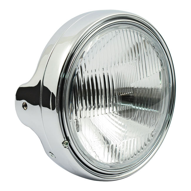 Ltd Style 7" H4 Headlamp. Side Mount. Chrome Headlamps Mcs