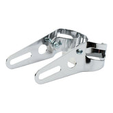 Frisco Basic Headlamp Bracket Assembly. Chrome. 37 42mm Headlamp Brackets Mcs