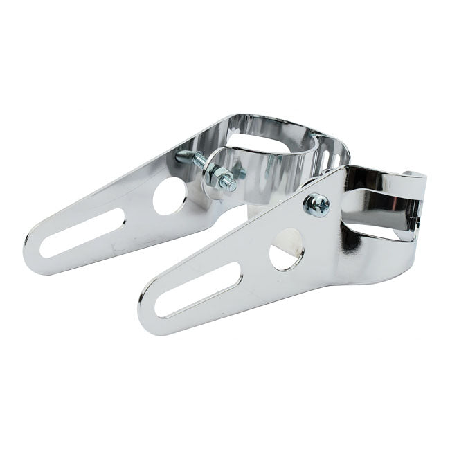 Frisco Basic Headlamp Bracket Assembly. Chrome. 37 42mm Headlamp Brackets Mcs