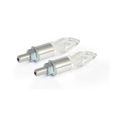 Crystal, Led Turn Signal Set. Silver Stem Turn Signals Mcs