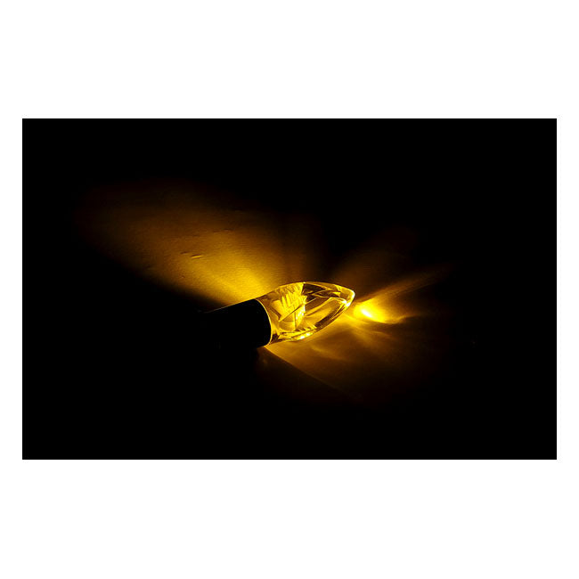 Crystal, Led Turn Signal Set. Black Stem