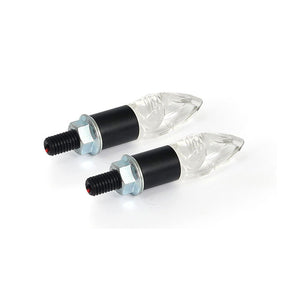 Crystal, Led Turn Signal Set. Black Stem Turn Signals Mcs