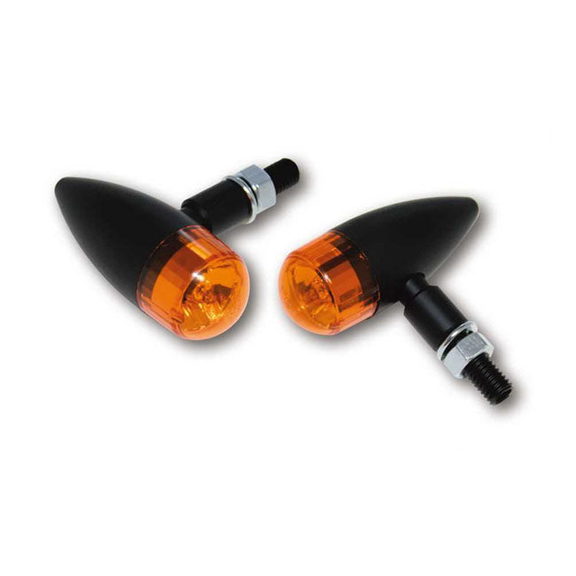 Midi Bullet Turn Signal Set. Black Turn Signals Mcs