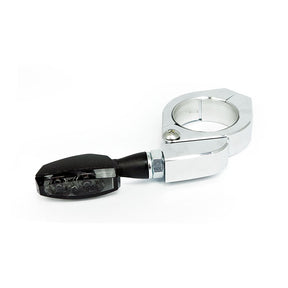 Paco, Turn Signal Fork Mount Kit. 35 37mm. Chrome Turn Signals Mounts Mcs