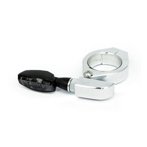 Paco, Turn Signal Fork Mount Kit. 35 37mm. Chrome Turn Signals Mounts Mcs