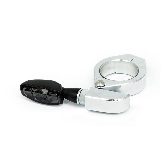 Paco, Turn Signal Fork Mount Kit. 35 37mm. Chrome Turn Signals Mounts Mcs