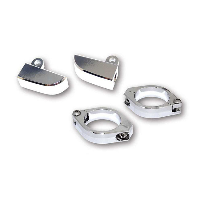 Paco, Turn Signal Fork Mount Kit. 35 37mm. Chrome Turn Signals Mounts Mcs