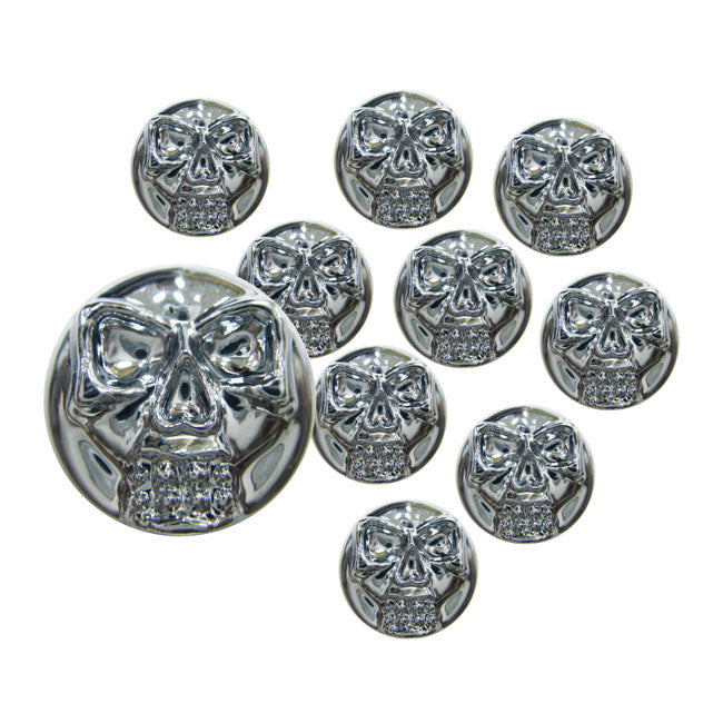 Chrome Head Bolt Cover With Skull Mcs