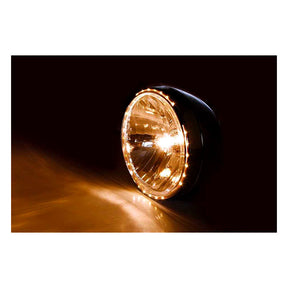 Reno Ii 7" H4 Headlamp. With Halo Ring. Chrome Headlamps Mcs