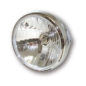 Reno Ii 7" H4 Headlamp. With Halo Ring. Chrome Headlamps Mcs
