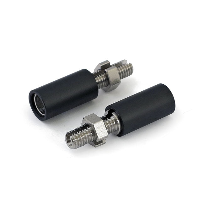 Turn Signal Extensions, 27mm. M8 Threaded. Black Turn Signals Mcs