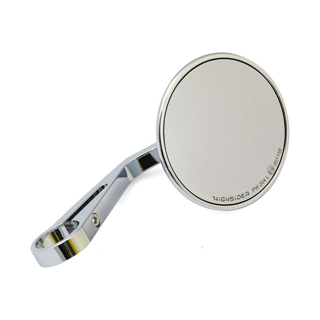 Montana Round Mirror, Clamp On, L&R. Chrome Mirrors Mcs