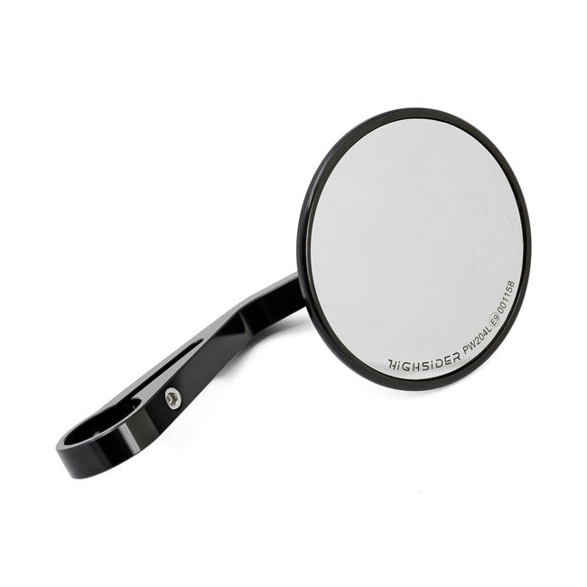 Montana Round Mirror, Clamp On, L&R. Black Mirrors Mcs