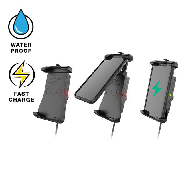 RAM Mounts, Quick-Grip wireless charging holder Device Holders(Phone/Gsm) Ram Mounts