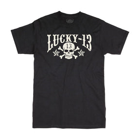Lucky 13 Skull Stars T Shirt Black T-Shirt Lucky 13