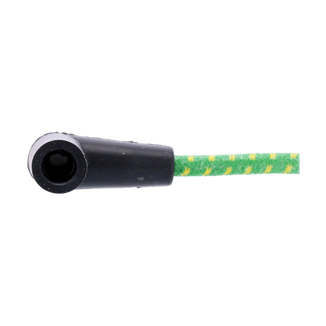 Universal 40" Spark Plug Wire Set. Cotton Cloth Green/Yellow Spark Plug Wires Mcs