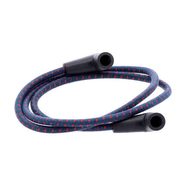 Universal 40" Spark Plug Wire Set. Cotton Cloth Blue/Red Spark Plug Wires Mcs