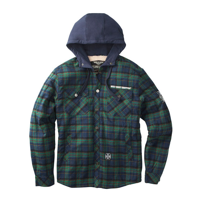 WCC Sherpa lined flannel jacket blue/green JACKETS MALE West Coast Choppers