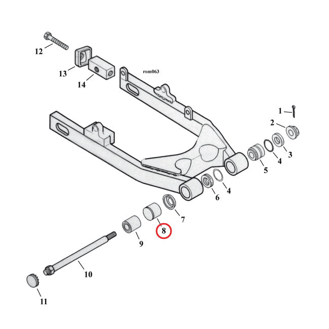 Bushing, Swingarm Swingarms Assy Mcs