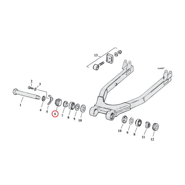 Lock Nut Swingarm Bearing. Right Swingarms Assy Mcs