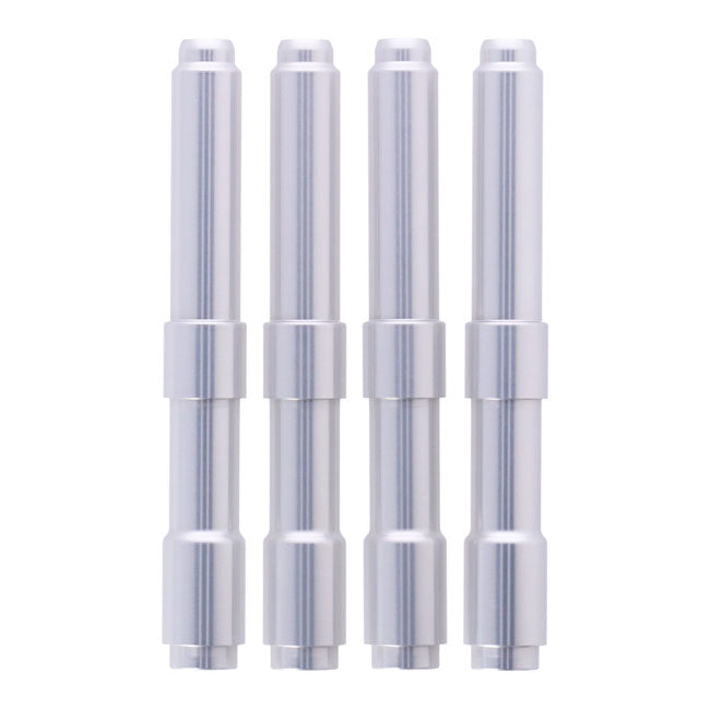 Dippert, 04 Up Xl Shovel Style Pushrod Cover Set. Silver Pushrod Covers Dippert