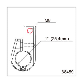 Daytona, universal bracket. Side-mount. 1" ID. M8 thread Daytona