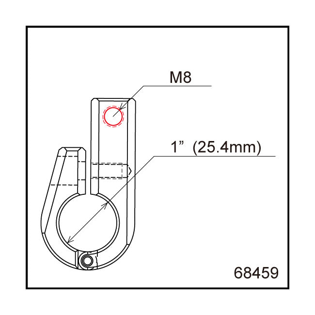 Daytona, universal bracket. Side-mount. 1" ID. M8 thread Daytona