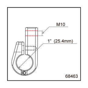 Daytona, universal bracket. Front-mount. 1" ID. M10 thread Daytona