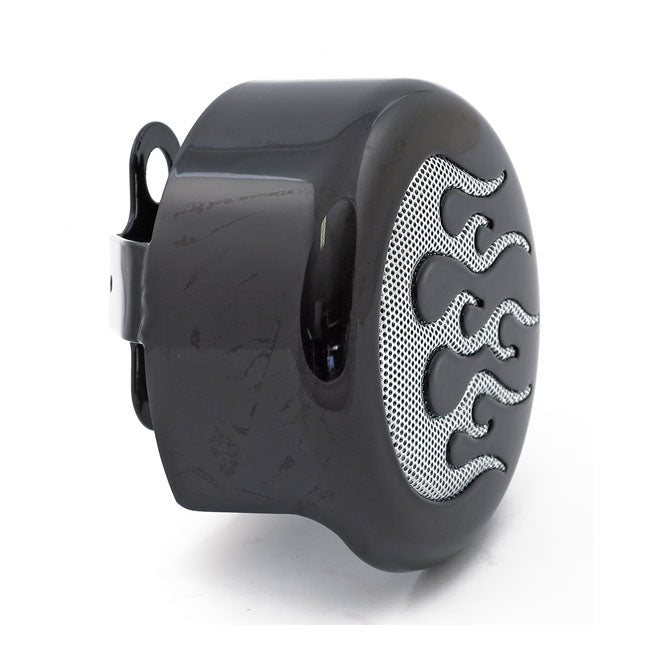 C-Round, horn cover. Flame Horn Covers Mcs