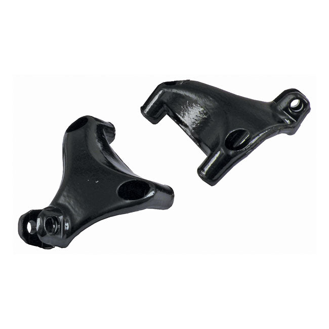 Passenger Foot Peg Mount Bracket Set. Black Passenger Mounts Mcs