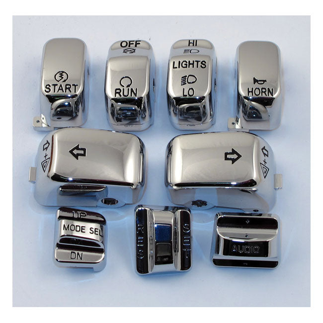 Handlebar Switch Cap Kit, Chrome Handlebar Switch Cap Kits Mcs