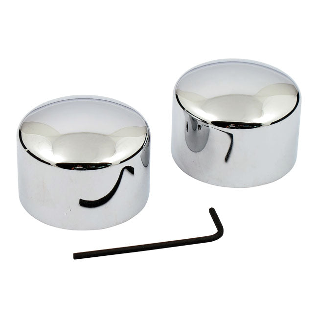 Front Axle Nut Cover Kit. Chrome. Domed Axle Covers Mcs
