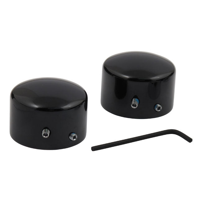 Front Axle Nut Cover Kit. Black Axle Nut Caps Mcs