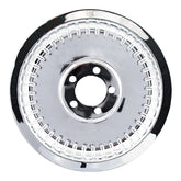 Pulley Cover, Smooth Ribbed (70t). Chrome Pulleys Covers Mcs