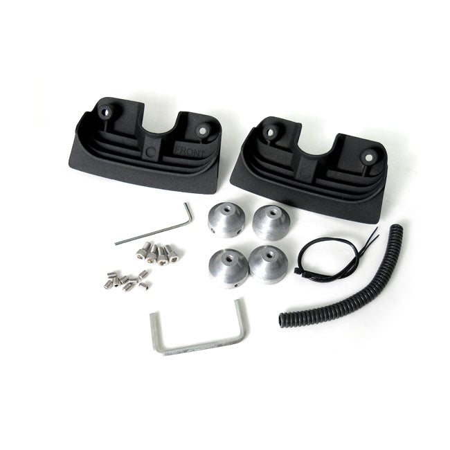 Head Bolt Bridge Cover Set. Finned, Black Head Bolt Covers Mcs