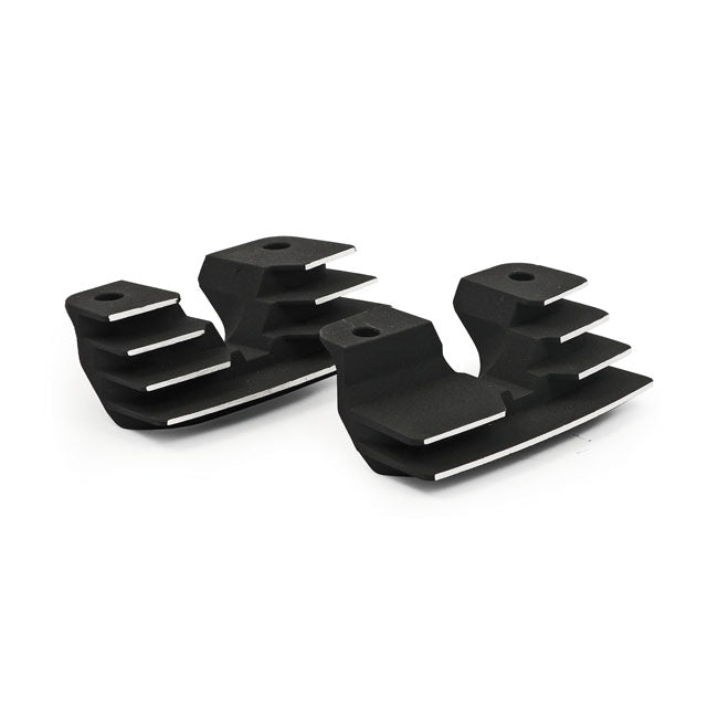 Head Bolt Bridge Cover Set. Finned, Black Head Bolt Covers Mcs