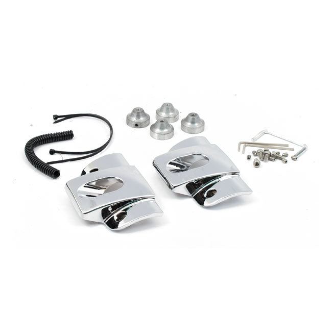 Head Bolt Bridge Cover Set. Smooth, Chrome Head Bolt Covers Mcs