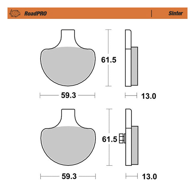 Moto-Master RoadPro front brake pads. Sintered Brake Pads Moto Master