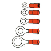 Connectors, ring terminal PVC, crimp. Red 3.5mm Ring Terminals Standard