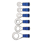 Connectors, ring terminal PVC, crimp. Blue 3.5mm Ring Terminals Standard