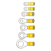 Connectors, ring terminal PVC, crimp. Yellow 3.5mm Ring Terminals Standard