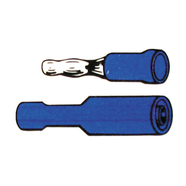 Connectors, bullet PVC, crimp. Blue male 1.56" Electrical Connectors Standard