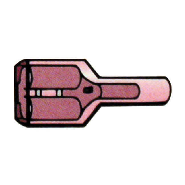 Connectors, slide-on terminal Nylon, crimp. Red 1/4" female Slide-On Terminals Standard