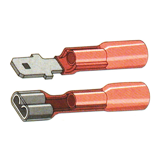 Standard Co, Slide-on terminal connectors 1/4". Red Electrical Connectors Standard