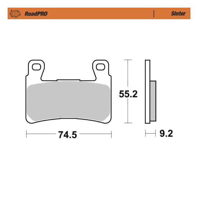Moto-Master RoadPro front brake pads. Sintered Brake Pads Moto Master