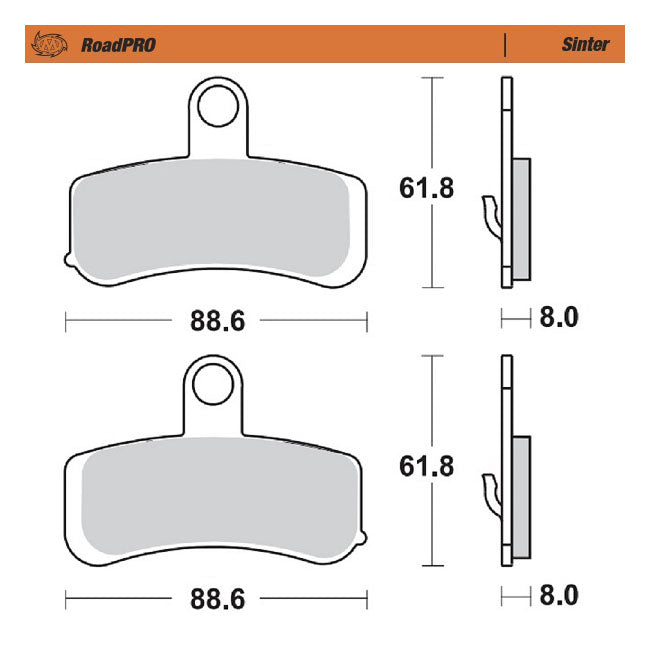 Moto Master Brake Pad Roadpro Sinter Brake Pads Moto Master