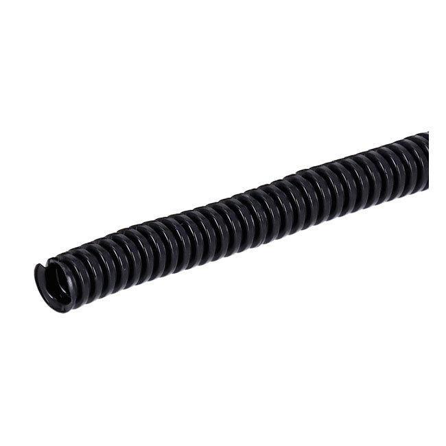 PVC split wiring loom. 50ft, 1/4" I.D. (6.35mm). Black Wiring Standard