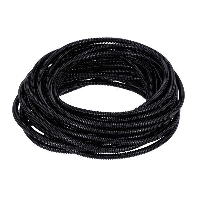 PVC split wiring loom. 50ft, 1/4" I.D. (6.35mm). Black Wiring Standard